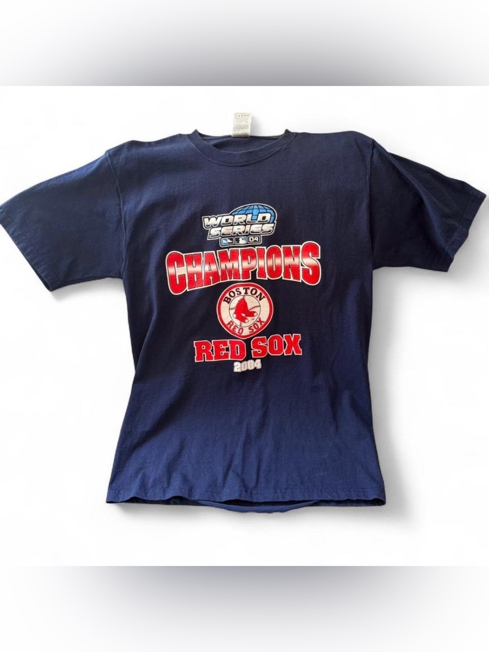 Vintage y2k Boston Red Sox 2004 World Series Champions Navy T‑Shirt Sz M